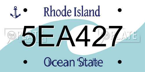 5EA427 Rhode Island License Plate