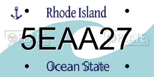 5EAA27 Rhode Island License Plate