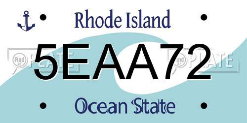 5EAA72 Rhode Island License Plate