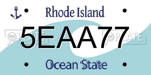 5EAA77 Rhode Island License Plate