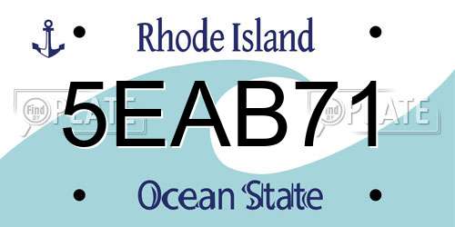 5EAB71 Rhode Island License Plate