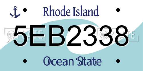 5EB2338 Rhode Island License Plate