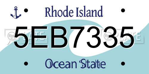 5EB7335 Rhode Island License Plate