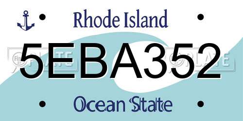 5EBA352 Rhode Island License Plate