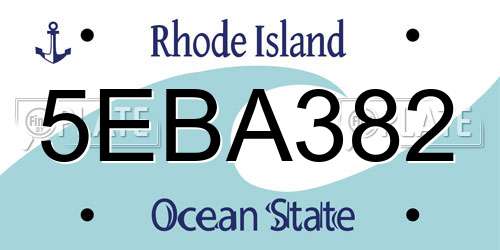 5EBA382 Rhode Island License Plate