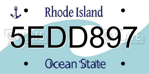 5EDD897 Rhode Island License Plate