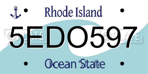 5EDO597 Rhode Island License Plate