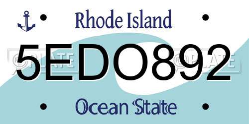 5EDO892 Rhode Island License Plate