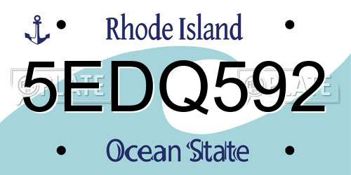 5EDQ592 Rhode Island License Plate