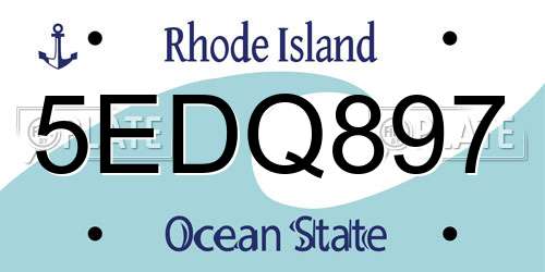 5EDQ897 Rhode Island License Plate