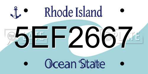 5EF2667 Rhode Island License Plate