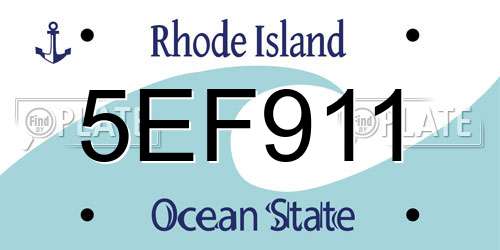 5EF911 Rhode Island License Plate