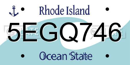 5EGQ746 Rhode Island License Plate