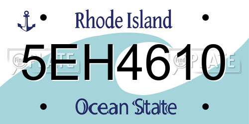 5EH4610 Rhode Island License Plate