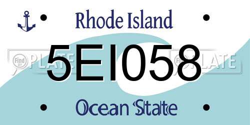 5EI058 Rhode Island License Plate