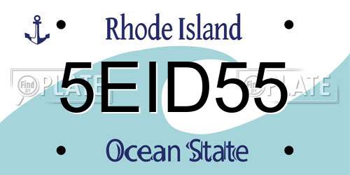 5EID55 Rhode Island License Plate
