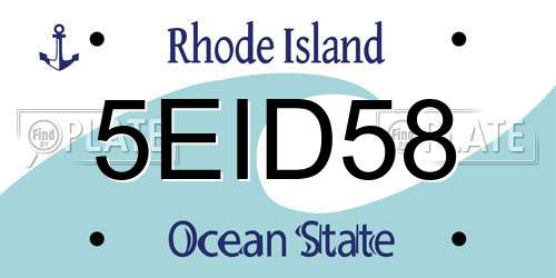 5EID58 Rhode Island License Plate