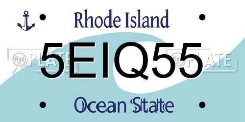 5EIQ55 Rhode Island License Plate