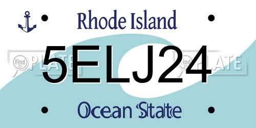 5ELJ24 Rhode Island License Plate