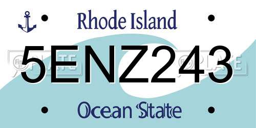 5ENZ243 Rhode Island License Plate