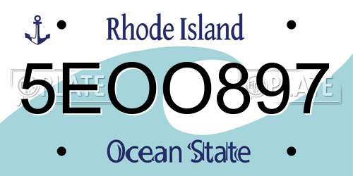 5EOO897 Rhode Island License Plate