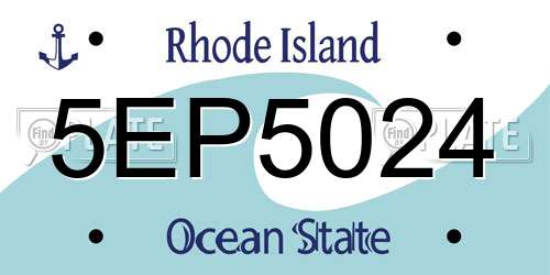 5EP5024 Rhode Island License Plate