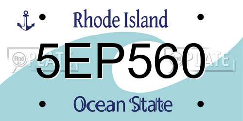 5EP560 Rhode Island License Plate