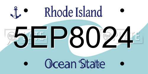5EP8024 Rhode Island License Plate
