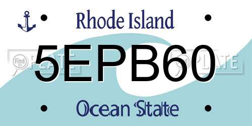 5EPB60 Rhode Island License Plate