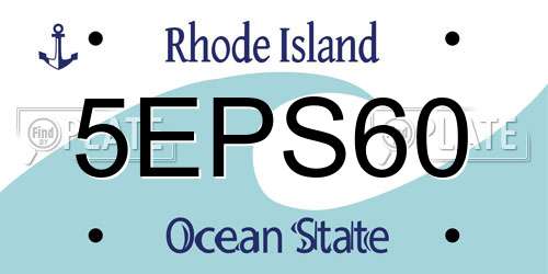 5EPS60 Rhode Island License Plate