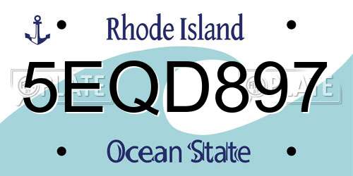 5EQD897 Rhode Island License Plate