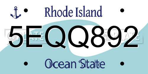 5EQQ892 Rhode Island License Plate