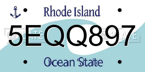 5EQQ897 Rhode Island License Plate