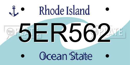 5ER562 Rhode Island License Plate