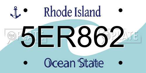 5ER862 Rhode Island License Plate
