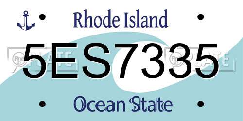 5ES7335 Rhode Island License Plate