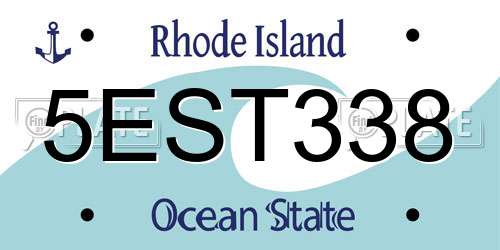 5EST338 Rhode Island License Plate