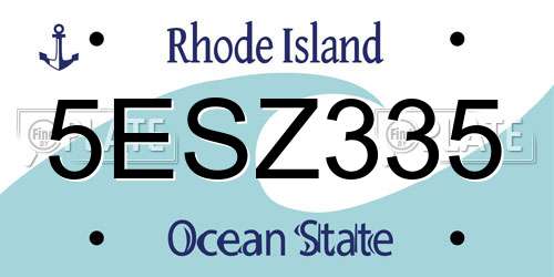 5ESZ335 Rhode Island License Plate