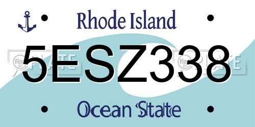 5ESZ338 Rhode Island License Plate