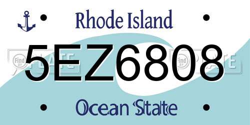 5EZ6808 Rhode Island License Plate