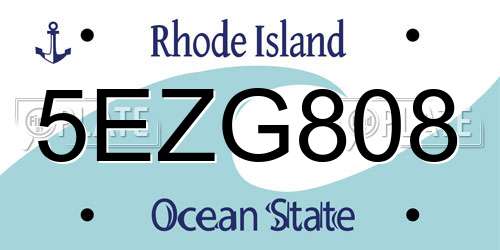 5EZG808 Rhode Island License Plate
