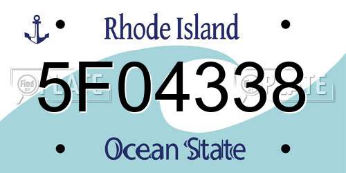 5F04338 Rhode Island License Plate