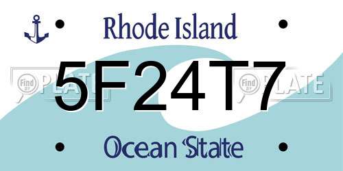 5F24T7 Rhode Island License Plate