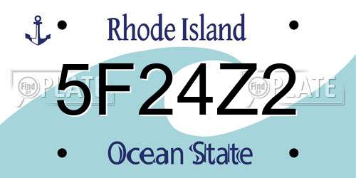 5F24Z2 Rhode Island License Plate
