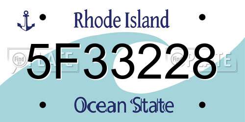 5F33228 Rhode Island License Plate