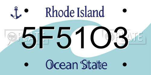 5F51O3 Rhode Island License Plate