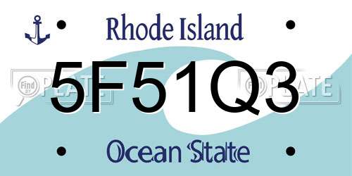 5F51Q3 Rhode Island License Plate