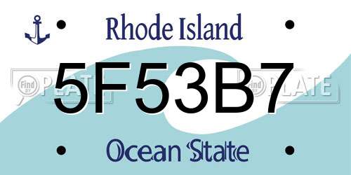5F53B7 Rhode Island License Plate