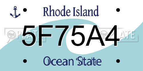 5F75A4 Rhode Island License Plate
