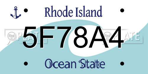 5F78A4 Rhode Island License Plate